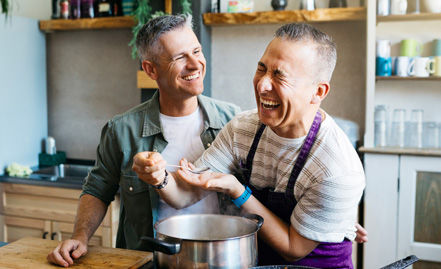 Men laughing